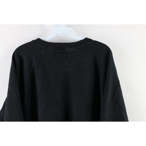 Vintage 90s Chevignon Large Faded Boxy Fit Spell Out Crewneck Sweatshirt Black - Picture 6 of 7